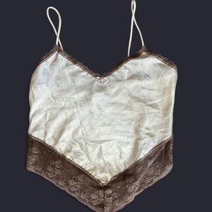 Petra Fashions Cream and Brown Camisole